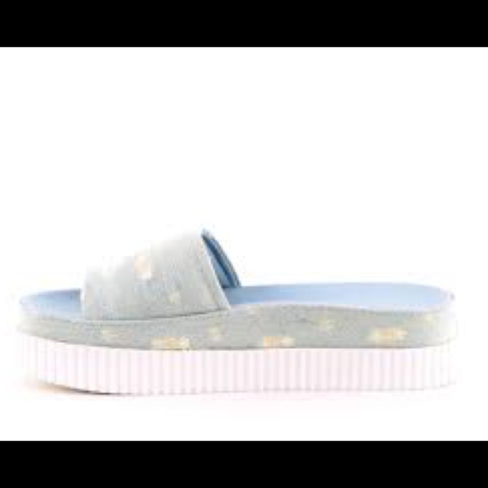 Kendall + Kylie light blue fabric Sandals